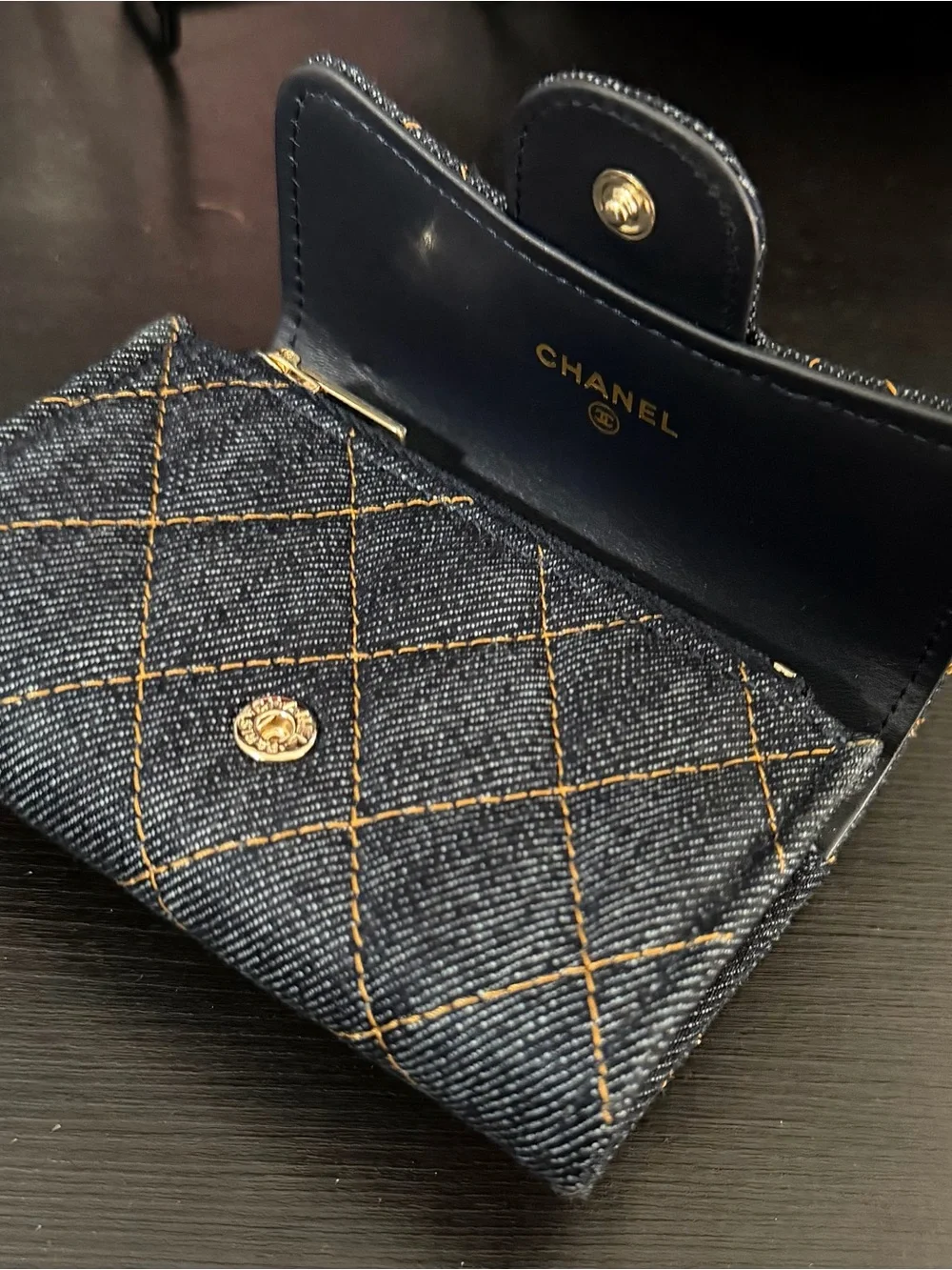 Chanel Classic Flap Card Holder [Denim/Navy Blue]